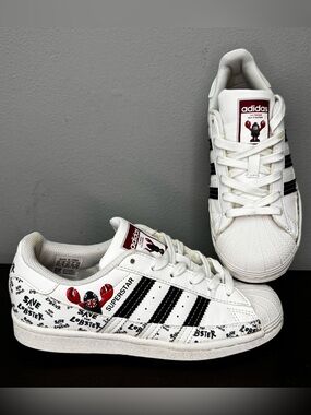Adidas Superstar x Philip Colbert 'Save The Lobster' Sneakers White Size 4.5